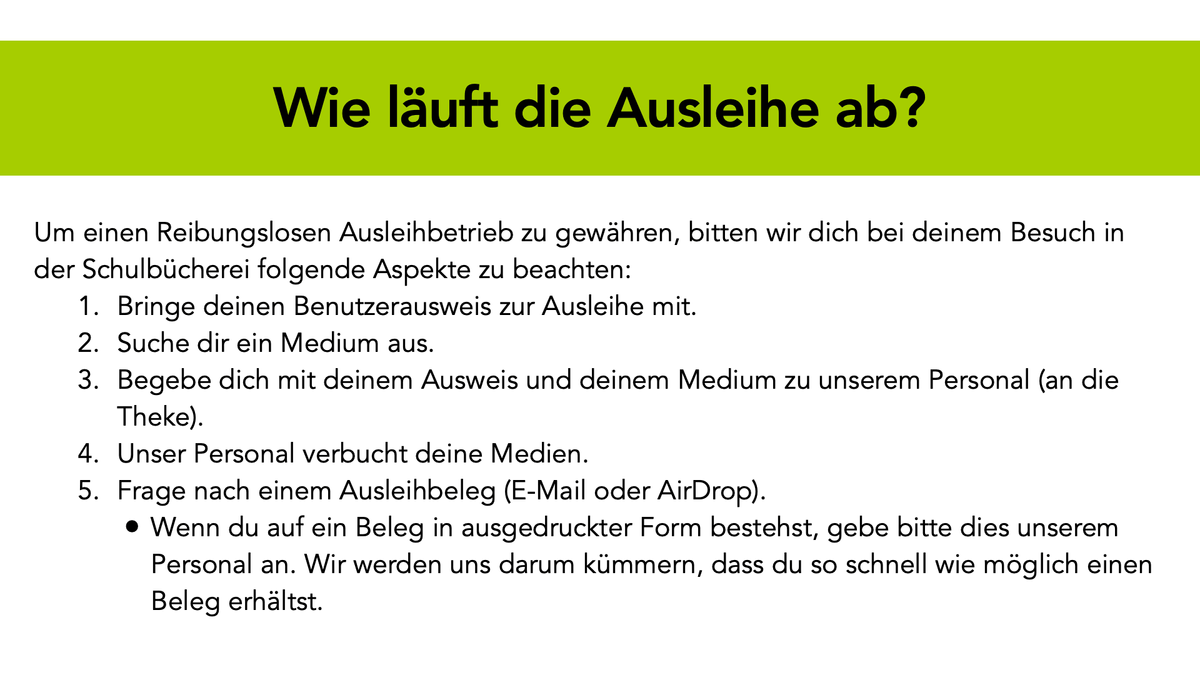 Anleitung zur Ausleihe