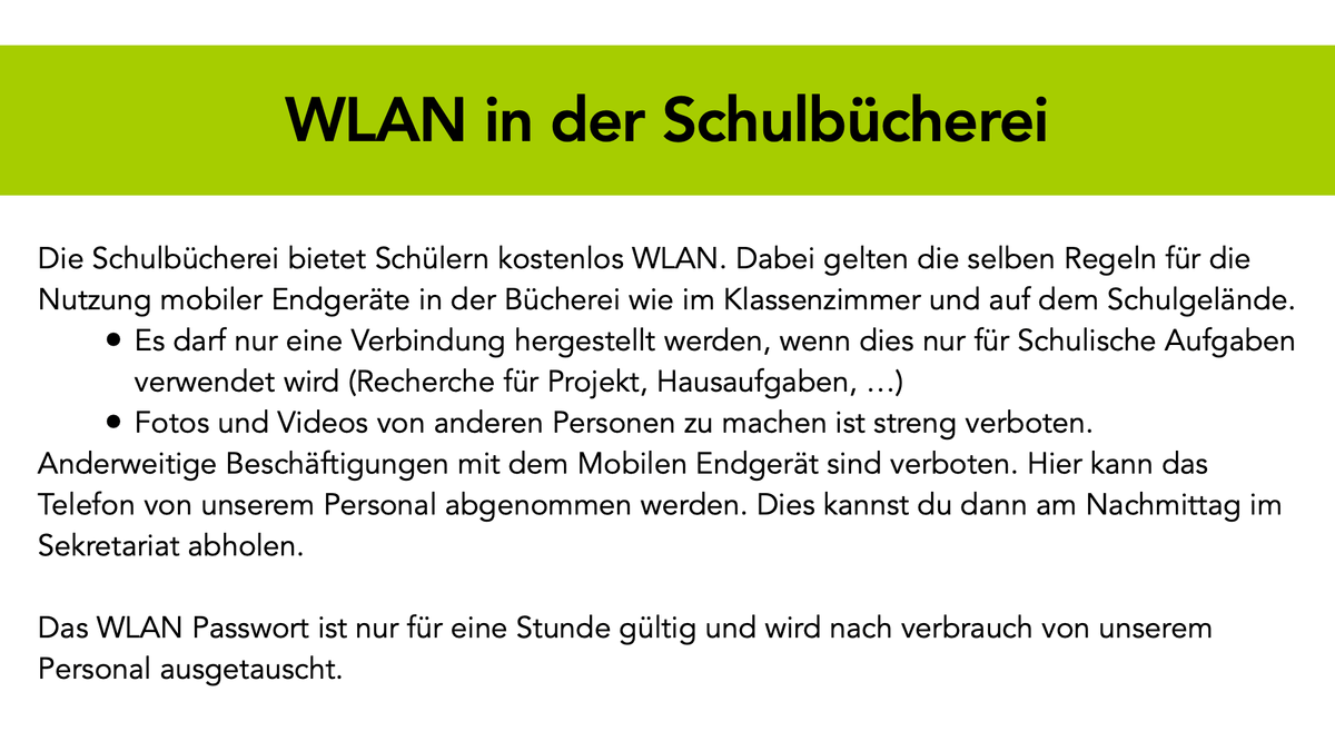 Infos zum WLAN