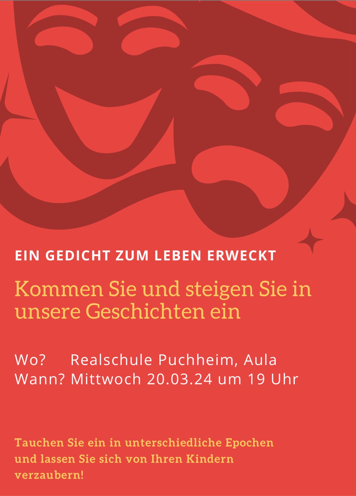 Einladung zum Theaterabend Staatliche Realschule Puchheim