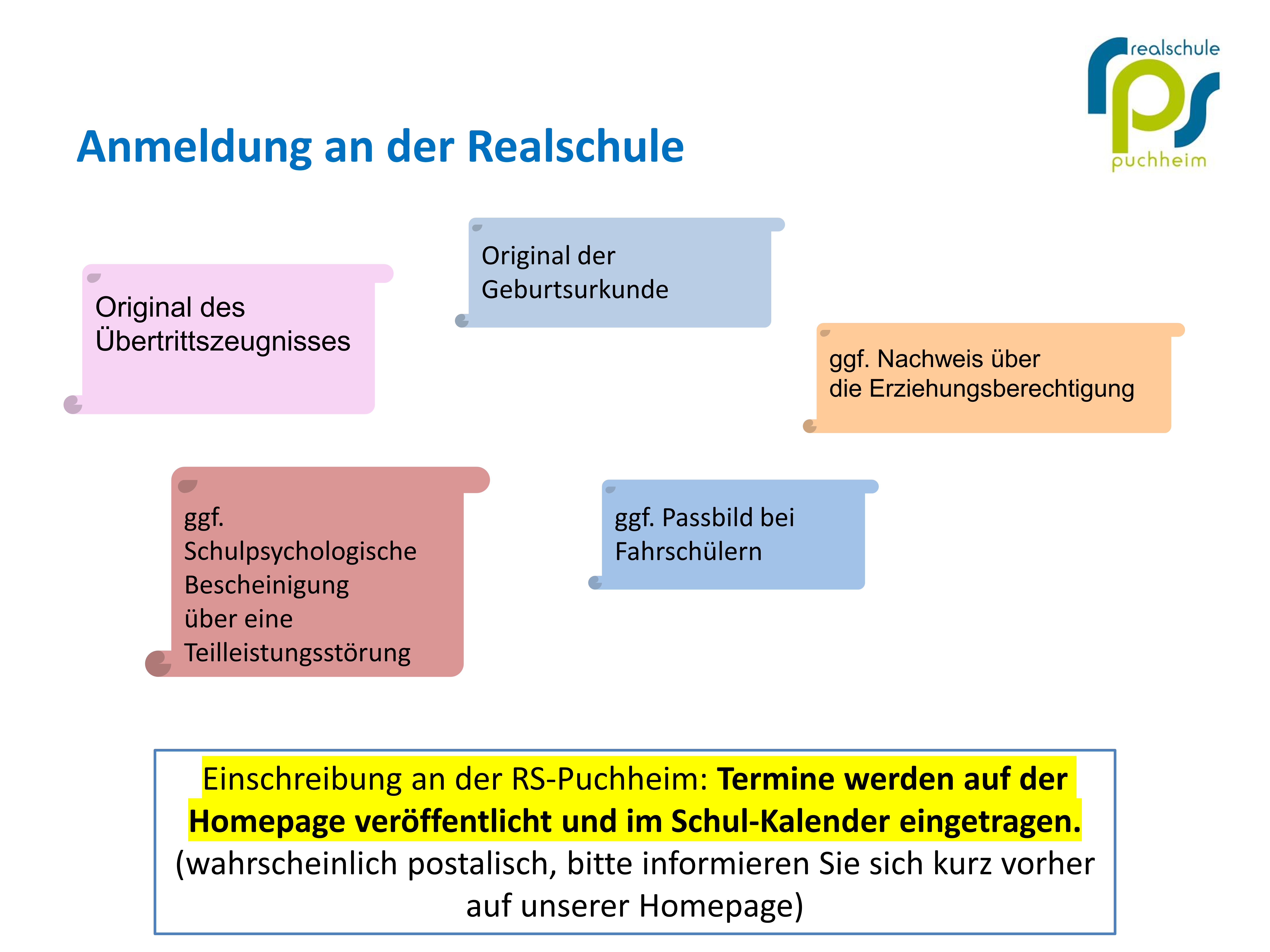 Anmeldung an der Realschule